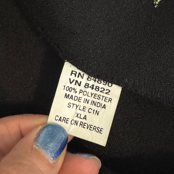 B-38 Sara Morgan Black with Floral Embroidered Short Sleeve Suit Jacket Size XL - Picture 16 of 16